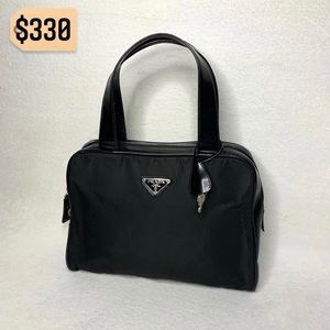 ✨✨✨✨SOLD✨✨✨✨ Prada Milano Authentic Nylon RARE Black Handbag Tote Satchel Purse